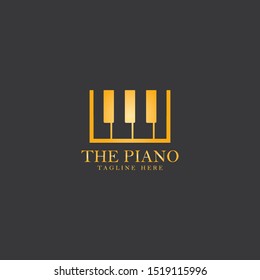 Piano logo template vector icon illustration design 