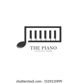 Piano logo template vector icon illustration design 