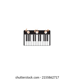 Piano logo template vector icon illustration design
