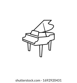 Diseño de ilustración vectorial de la plantilla de logotipo de piano