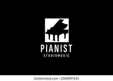 piano logo vector icon illustration