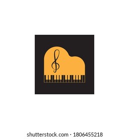 Piano logo vector illustration background 