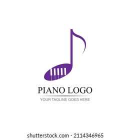 Piano Logo vector illustration design template