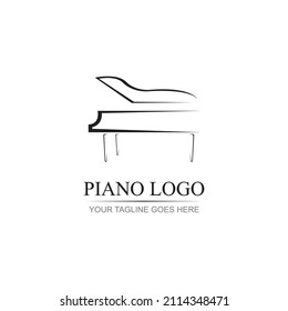 Piano Logo vector illustration design template