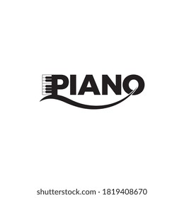 Piano-Logo, Vektorgrafik-Design auf weißem Hintergrund