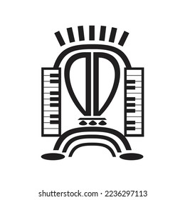 piano man abstract logo icon template