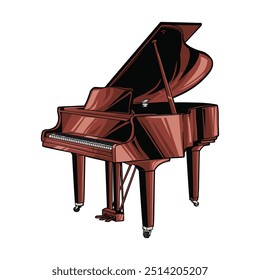 Piano Marimba Teclado Teclado Acordeón Harmonica Música Clásico Antiguas Diseño Arte Ilustración Decoración Vector