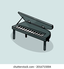 piano mascot logo design vector illustration