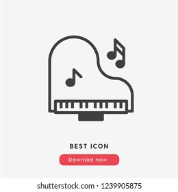 Piano melody icon vector. Piano symbol. Linear style sign for mobile concept and web design. piano symbol logo illustration. vector graphics - Vector.