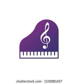 Piano melody icon vector. Piano symbol. . piano symbol logo vector illustration