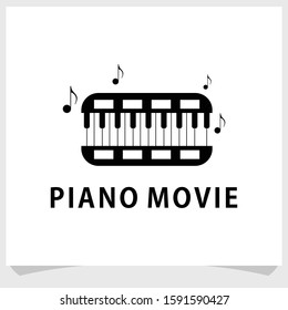 Piano Movie Logo Design Concept, Cinema Logo Design Inspirations