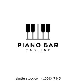 Piano Music Bar Concept Logo Design