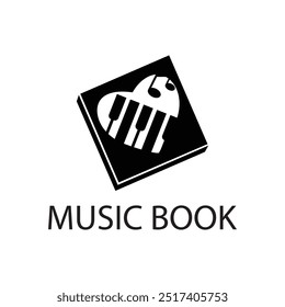 vetor de design de logotipo do livro de música de piano