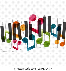 Piano music creative concept illustration. Vector graphic template.