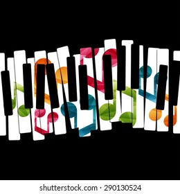 Piano music creative concept illustration. Vector graphic template.