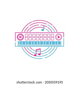 Piano Music Icon Vector illustration design template