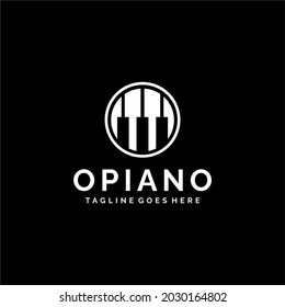 Piano Music Instrument Simple Logo Design