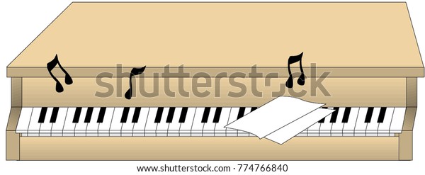 Piano con letras musicales. Vector: vector de stock (libre de regalías ...