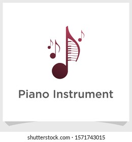 piano music logo design inspiration, art music logo design vector