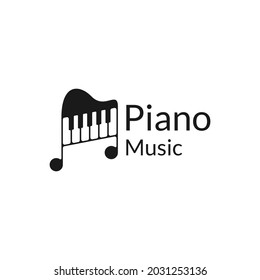 piano music logo design vector