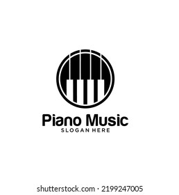 Vector de diseño de logotipo de música de piano