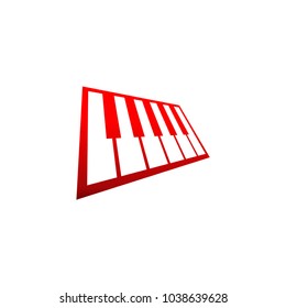 Piano music logo and icon design template