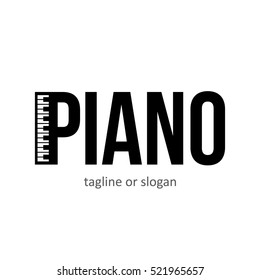 PIANO MUSIC LOGO ICON SYMBOL EMBLEM TEMPLATE