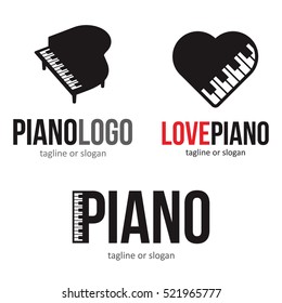 PIANO MUSIC LOGO ICON SYMBOL EMBLEM TEMPLATE