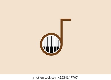 piano e logotipo da nota musical. logotipo do acorde. acorde e logotipo do piano