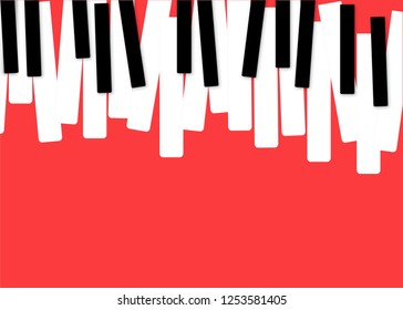 Piano Music Poster. Black and White Piano Keyboard. Music Symbol. Vector Piano Keys