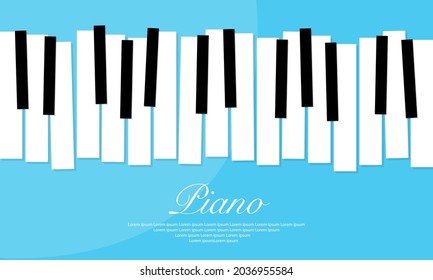 Klaviermusik, Vektordesign-Hintergrund. Abstraktes Jazz-Poster oder Banner mit Tastatur. Moderne Kunsthintergründe. Vektorgrafik.