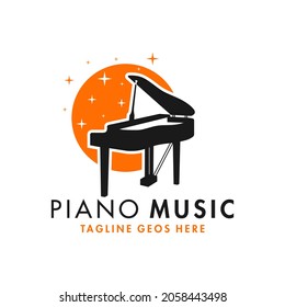 piano musical instrument inspiration illustration logo design