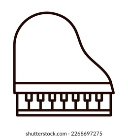 piano musical instrument line icon isolated