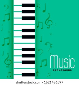 piano and musical notes melody background design