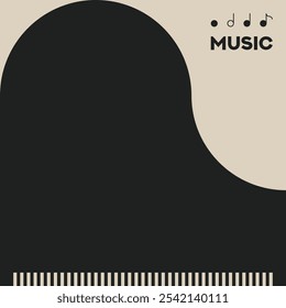 Piano. Cartaz musical para o seu design. Elementos de música design para cartão, convite, folheto. Ilustração vetorial de fundo da música. Teclado de piano musical.