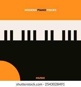 Piano. Cartaz musical para o seu design. Elementos de música design para cartão, convite, folheto. Ilustração vetorial de fundo da música. Teclado de piano musical.