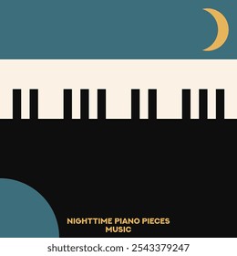 Piano. Cartaz musical para o seu design. Elementos de música design para cartão, convite, folheto. Ilustração vetorial de fundo da música. Teclado de piano musical.