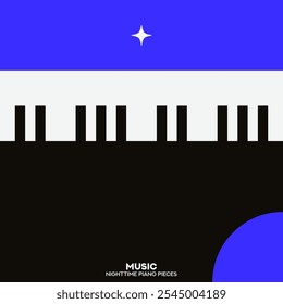 Piano. Cartaz musical para o seu design. Elementos de música design para cartão, convite, folheto. Ilustração vetorial de fundo da música. Teclado de piano musical.