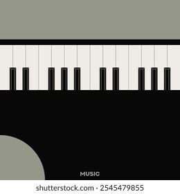 Piano. Cartaz musical para o seu design. Elementos de música design para cartão, convite, folheto. Ilustração vetorial de fundo da música. Teclado de piano musical.