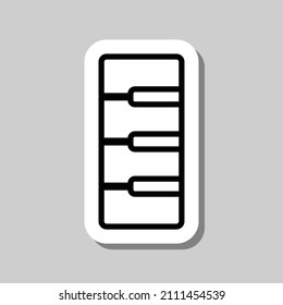 Piano musical simple icon. Flat desing. Sticker with shadow on gray background.ai