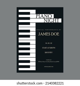 Piano Night Flyer Layout, Illustrator