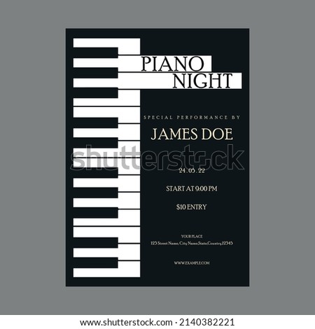 Piano Night Flyer Layout, Illustrator