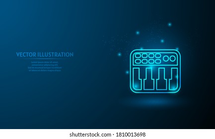 piano on blue abstract background. simple blue background. Starlight background