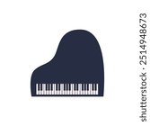 Piano on isolated white background. Forte piano icon.Vector illustration cartoon flat style.