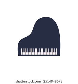 Piano on isolated white background. Forte piano icon.Vector illustration cartoon flat style.