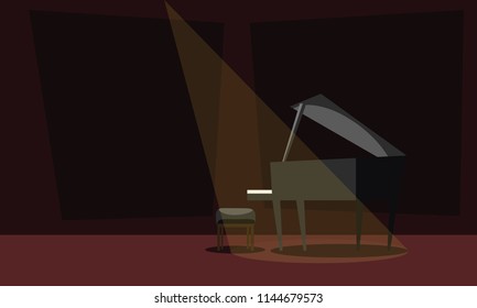 piano on stage vector illustration 