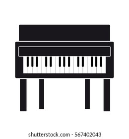 Piano on white background. Vector illustration.