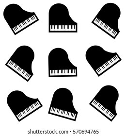 Piano on white background. Vector illustration.