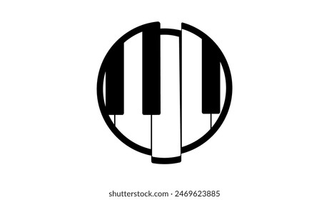 Piano Orchestra Logo, black isolate silhouette