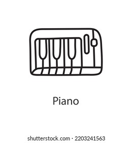 Piano Outline Icon Design illustration. Music Symbol on White background EPS 10 File